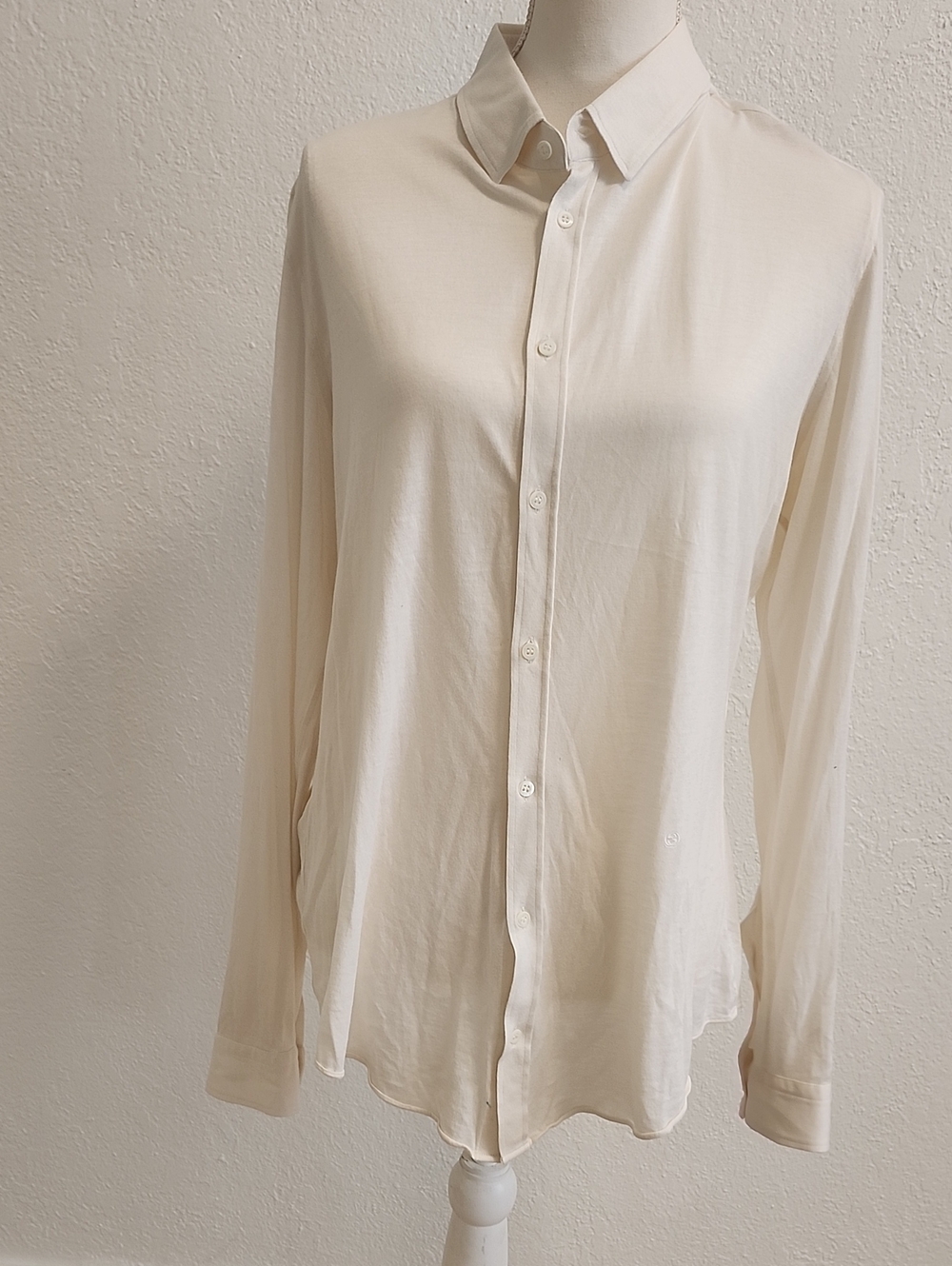 Gucci Men’s Ivory Silk Cotton Super Skinny Shirt Size 43 IT Made in Italy - Picture 10 of 11
